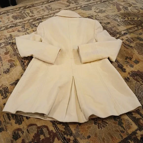 ANN TAYLOR Golden Tan/Cream Single-Breast Peacoat XSP - EUC - Picture 10 of 14